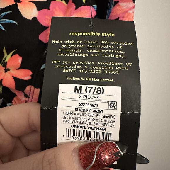 Art Class Swim Suit 3-Piece Long Sleeve Shirt Girls Medium - Picture 3 of 3